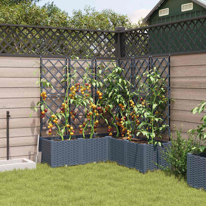 Trädgårdsplanterare 5 pcs Ljusgrå 120 x 120 x 143 cm Plast