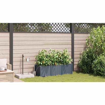 Trädgårdsplanterare 3 pcs Ljusgrå 120 x 40 x 37,5 cm Plast