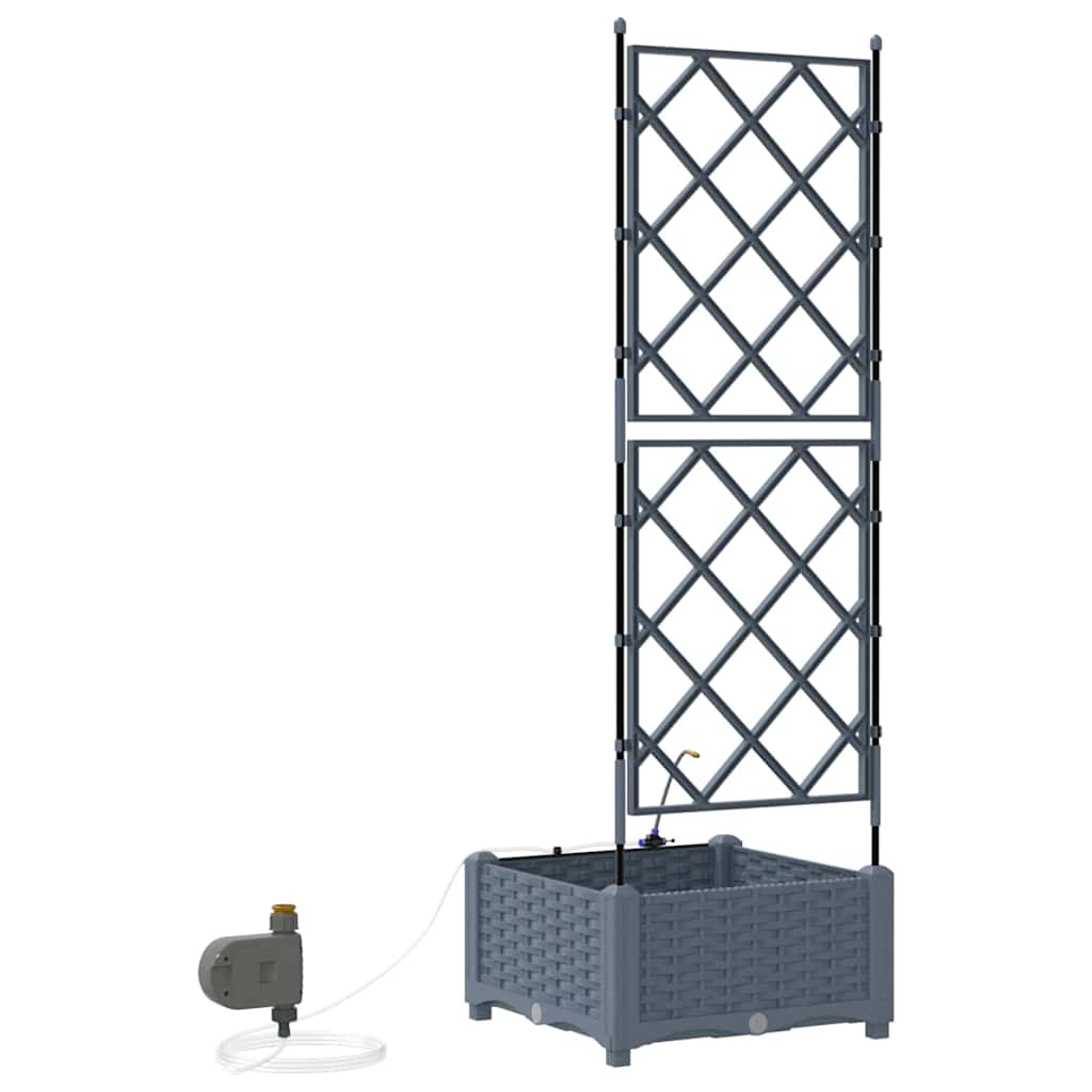 Trädgårdsplanterare Ljusgrå 40 x 40 x 126 cm Plast