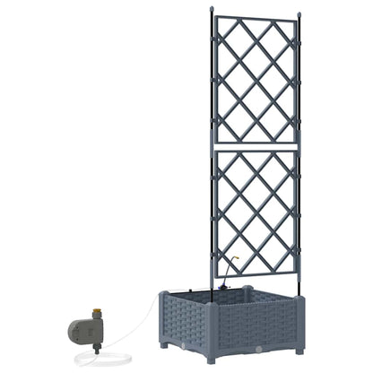 Trädgårdsplanterare Ljusgrå 40 x 40 x 126 cm Plast