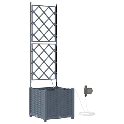 Trädgårdsplanterare 2 pcs Ljusgrå 40 x 40 x 142 cm Plast