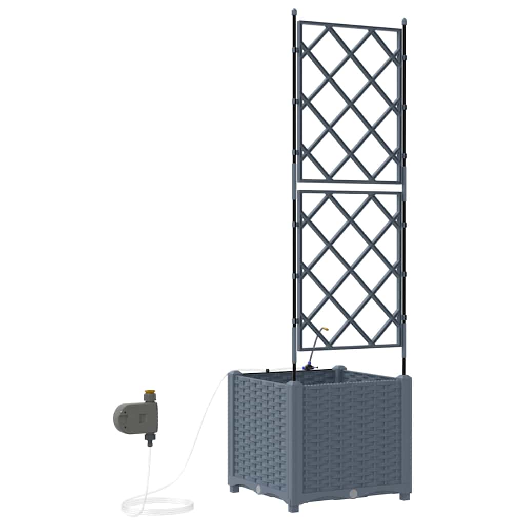 Trädgårdsplanterare 2 pcs Ljusgrå 40 x 40 x 142 cm Plast
