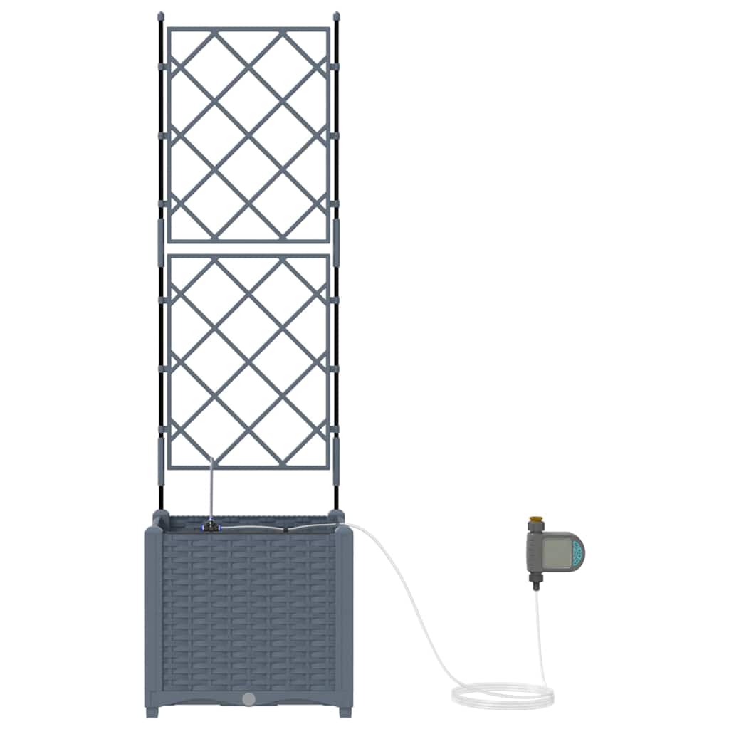 Trädgårdsplanterare 2 pcs Ljusgrå 40 x 40 x 142 cm Plast