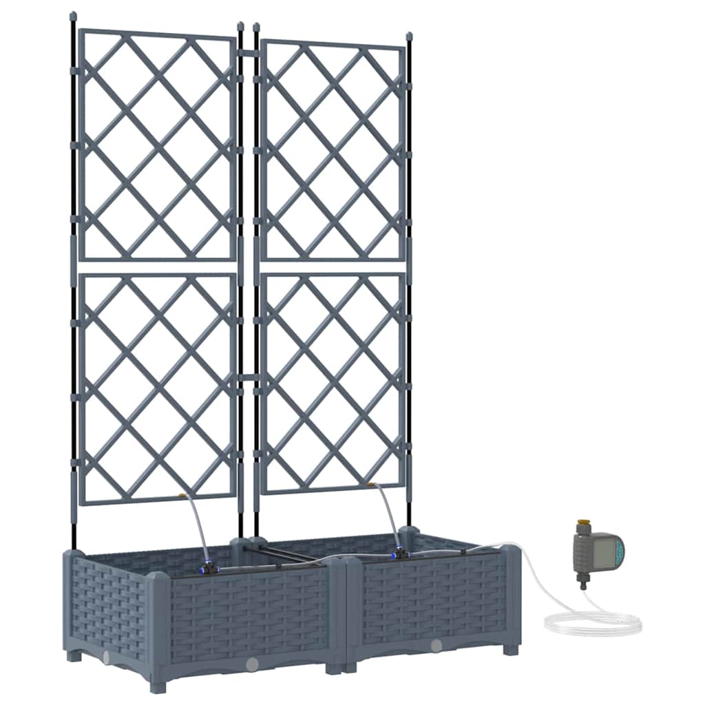 Trädgårdsplanterare 2 pcs Ljusgrå 80 x 40 x 126 cm Plast