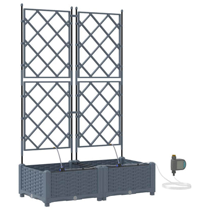Trädgårdsplanterare 2 pcs Ljusgrå 80 x 40 x 126 cm Plast