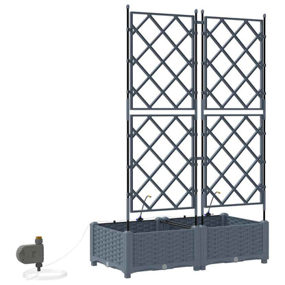 Trädgårdsplanterare 2 pcs Ljusgrå 80 x 40 x 126 cm Plast