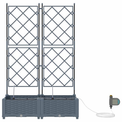 Trädgårdsplanterare 2 pcs Ljusgrå 80 x 40 x 126 cm Plast