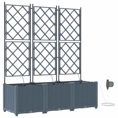 Trädgårdsplanterare 3 pcs Ljusgrå 120 x 40 x 142 cm Plast