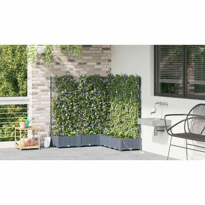 Trädgårdsplanterare 5 pcs Ljusgrå 120 x 120 x 126 cm Plast
