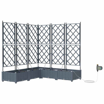 Trädgårdsplanterare 5 pcs Ljusgrå 120 x 120 x 126 cm Plast