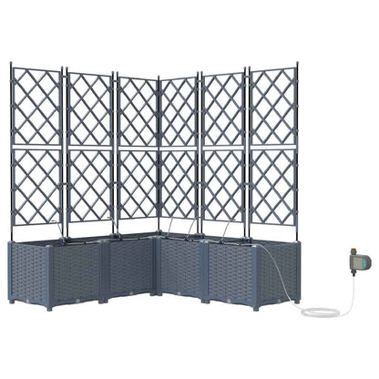 Trädgårdsplanterare 5 pcs Ljusgrå 120 x 120 x 142 cm Plast