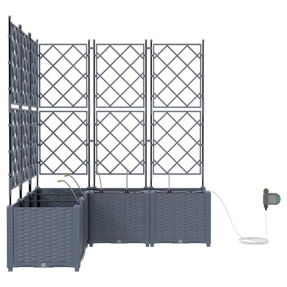 Trädgårdsplanterare 5 pcs Ljusgrå 120 x 120 x 142 cm Plast
