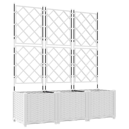 Trädgårdsplanterare 3 pcs Vit 120 x 40 x 143 cm Plast