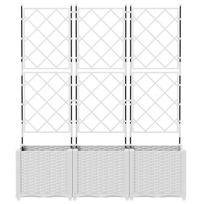 Trädgårdsplanterare 3 pcs Vit 120 x 40 x 143 cm Plast