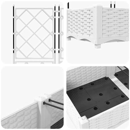 Trädgårdsplanterare 5 pcs Vit 120 x 120 x 125,5 cm Plast