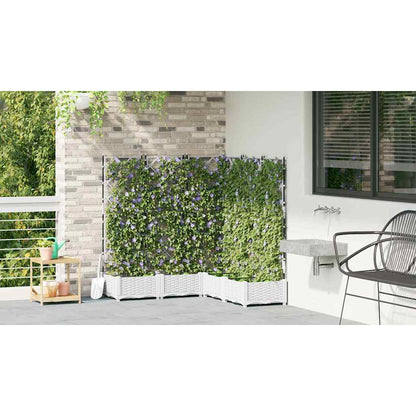 Trädgårdsplanterare 5 pcs Vit 120 x 120 x 125,5 cm Plast