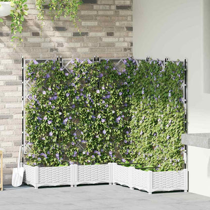 Trädgårdsplanterare 5 pcs Vit 120 x 120 x 125,5 cm Plast