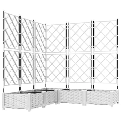 Trädgårdsplanterare 5 pcs Vit 120 x 120 x 125,5 cm Plast