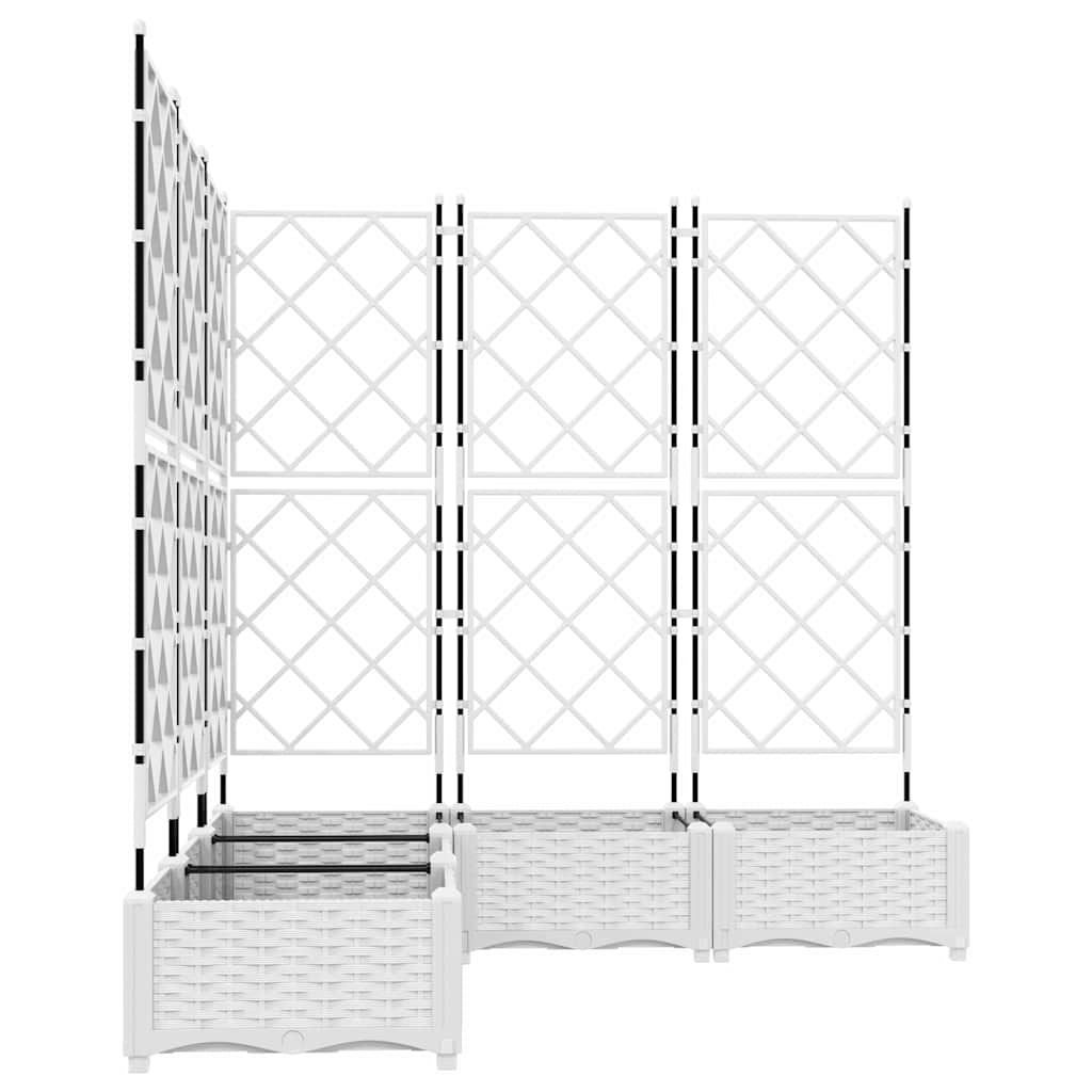 Trädgårdsplanterare 5 pcs Vit 120 x 120 x 125,5 cm Plast
