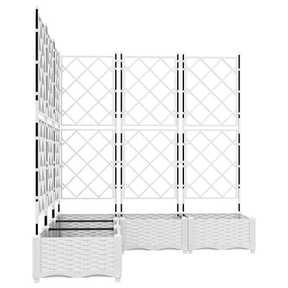 Trädgårdsplanterare 5 pcs Vit 120 x 120 x 125,5 cm Plast