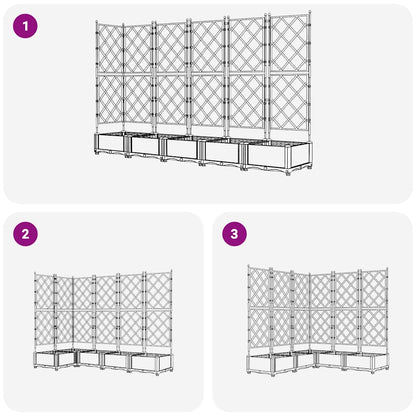 Trädgårdsplanterare 5 pcs Vit 120 x 120 x 125,5 cm Plast