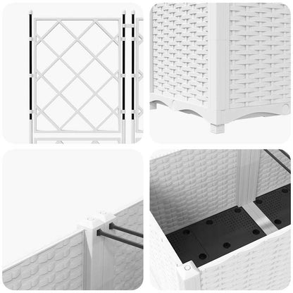 Trädgårdsplanterare 5 pcs Vit 120 x 120 x 143 cm Plast