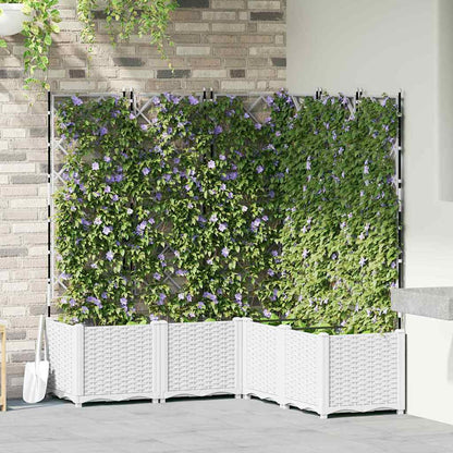 Trädgårdsplanterare 5 pcs Vit 120 x 120 x 143 cm Plast