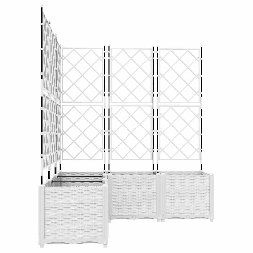 Trädgårdsplanterare 5 pcs Vit 120 x 120 x 143 cm Plast