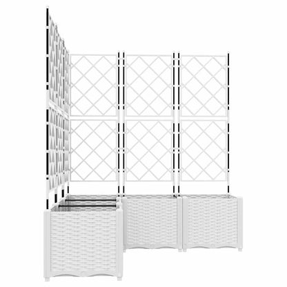 Trädgårdsplanterare 5 pcs Vit 120 x 120 x 143 cm Plast