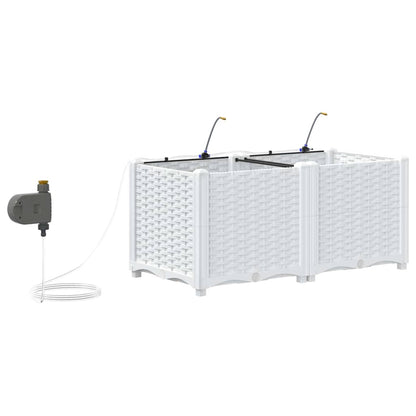 Trädgårdsplanterare 2 pcs Vit 80 x 40 x 37,5 cm Plast