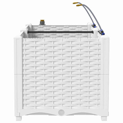 Trädgårdsplanterare 2 pcs Vit 80 x 40 x 37,5 cm Plast