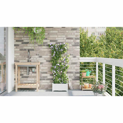 Trädgårdsplanterare Vit 40 x 40 x 126 cm Plast