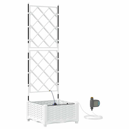 Trädgårdsplanterare Vit 40 x 40 x 126 cm Plast