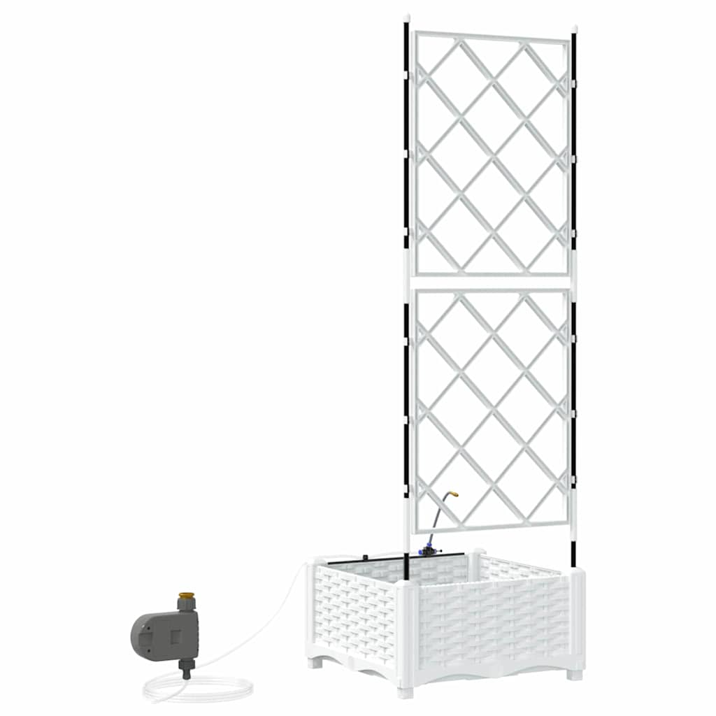 Trädgårdsplanterare Vit 40 x 40 x 126 cm Plast