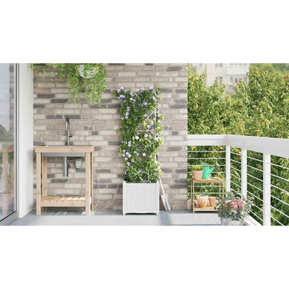 Trädgårdsplanterare Vit 40 x 40 x 142 cm Plast