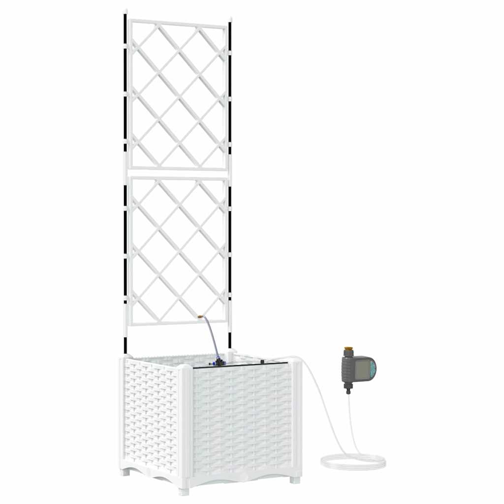 Trädgårdsplanterare Vit 40 x 40 x 142 cm Plast