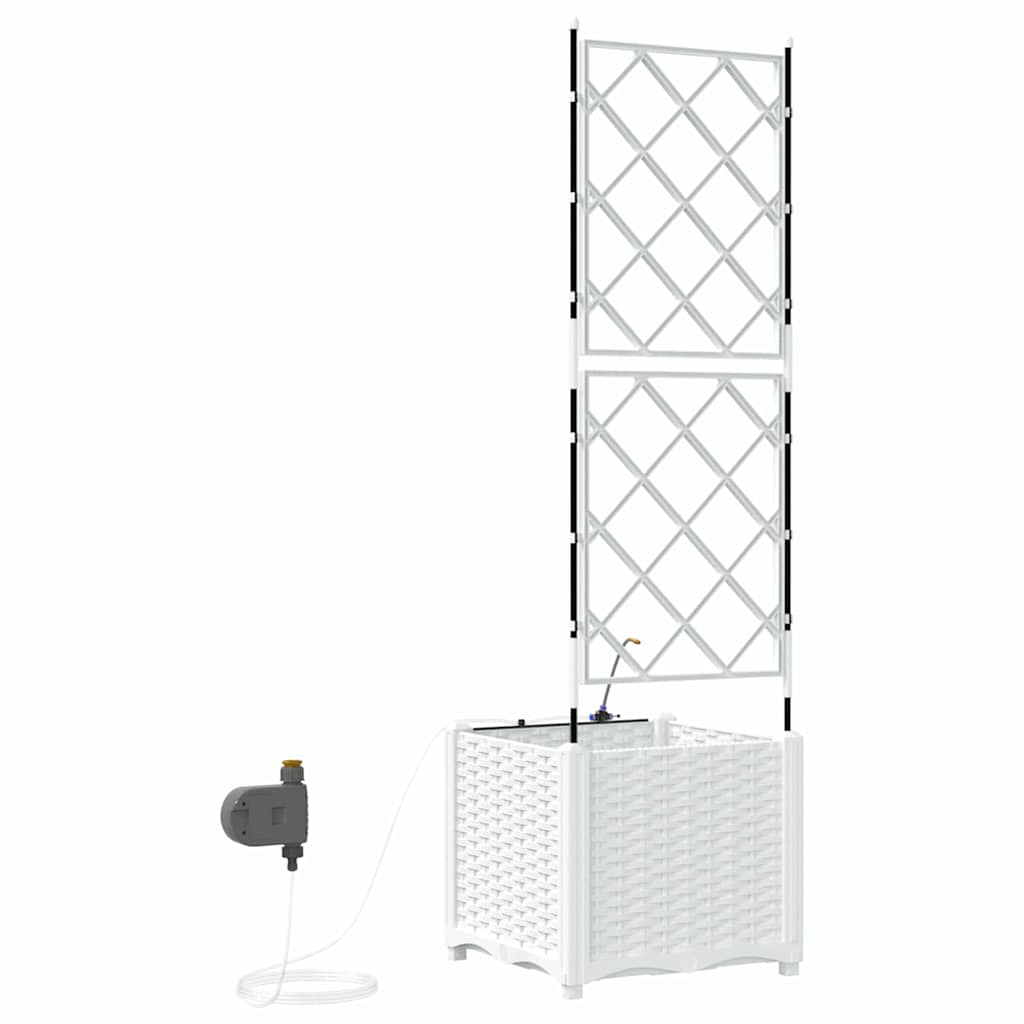 Trädgårdsplanterare Vit 40 x 40 x 142 cm Plast