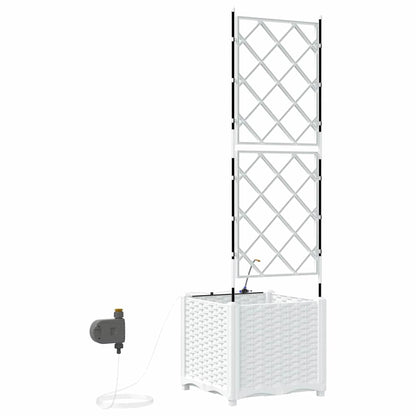 Trädgårdsplanterare Vit 40 x 40 x 142 cm Plast
