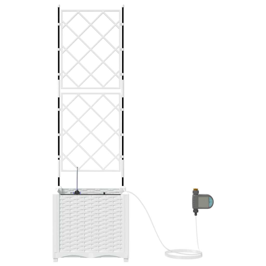 Trädgårdsplanterare Vit 40 x 40 x 142 cm Plast