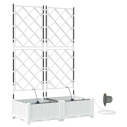 Trädgårdsplanterare 2 pcs Vit 80 x 40 x 126 cm Plast