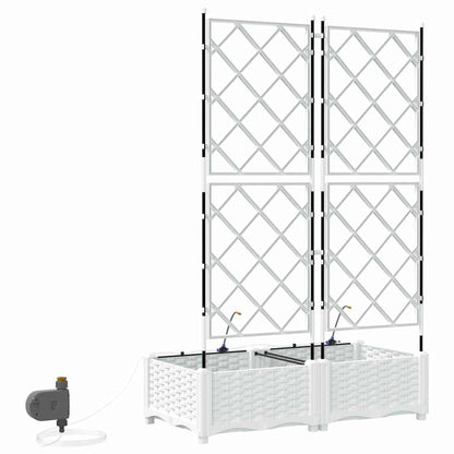 Trädgårdsplanterare 2 pcs Vit 80 x 40 x 126 cm Plast