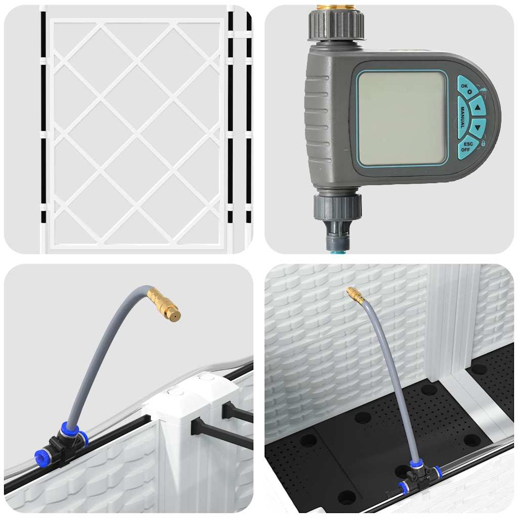 Trädgårdsplanterare 2 pcs Vit 80 x 40 x 142 cm Plast
