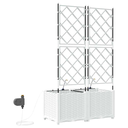 Trädgårdsplanterare 2 pcs Vit 80 x 40 x 142 cm Plast