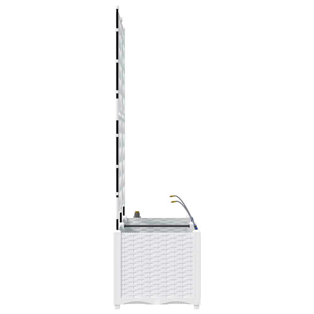 Trädgårdsplanterare 2 pcs Vit 80 x 40 x 142 cm Plast