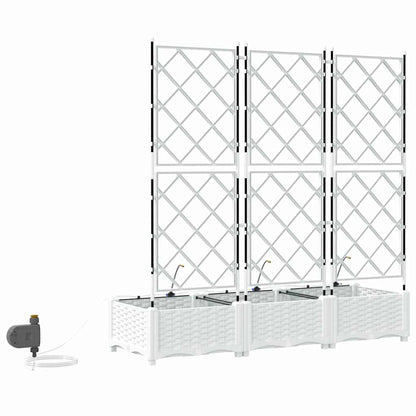 Trädgårdsplanterare 3 pcs Vit 120 x 40 x 126 cm Plast