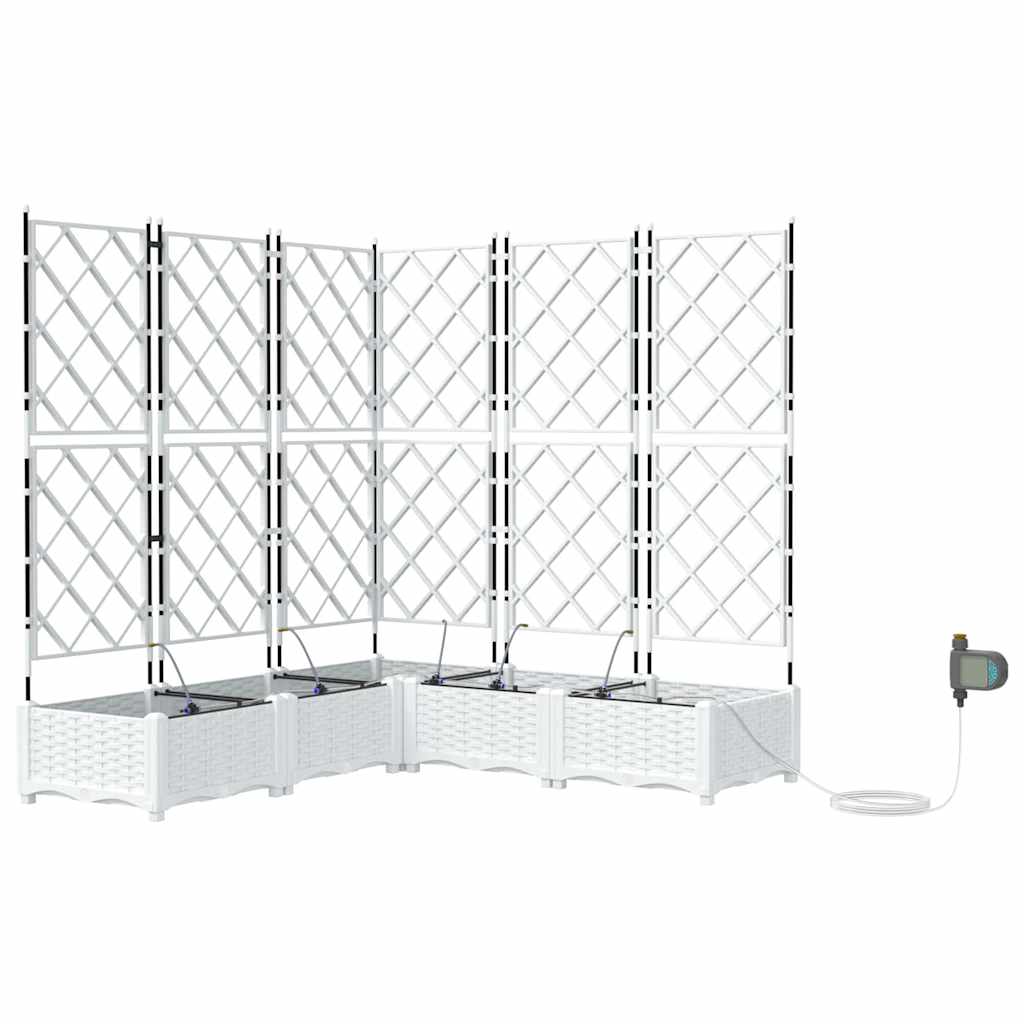 Trädgårdsplanterare 5 pcs Vit 120 x 120 x 126 cm Plast