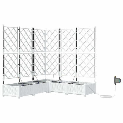 Trädgårdsplanterare 5 pcs Vit 120 x 120 x 126 cm Plast