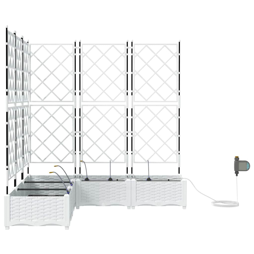 Trädgårdsplanterare 5 pcs Vit 120 x 120 x 126 cm Plast