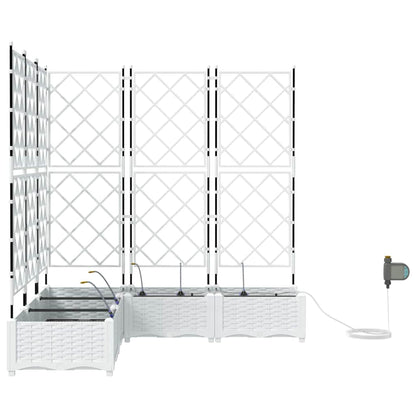 Trädgårdsplanterare 5 pcs Vit 120 x 120 x 126 cm Plast
