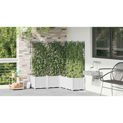 Trädgårdsplanterare 5 pcs Vit 120 x 120 x 142 cm Plast